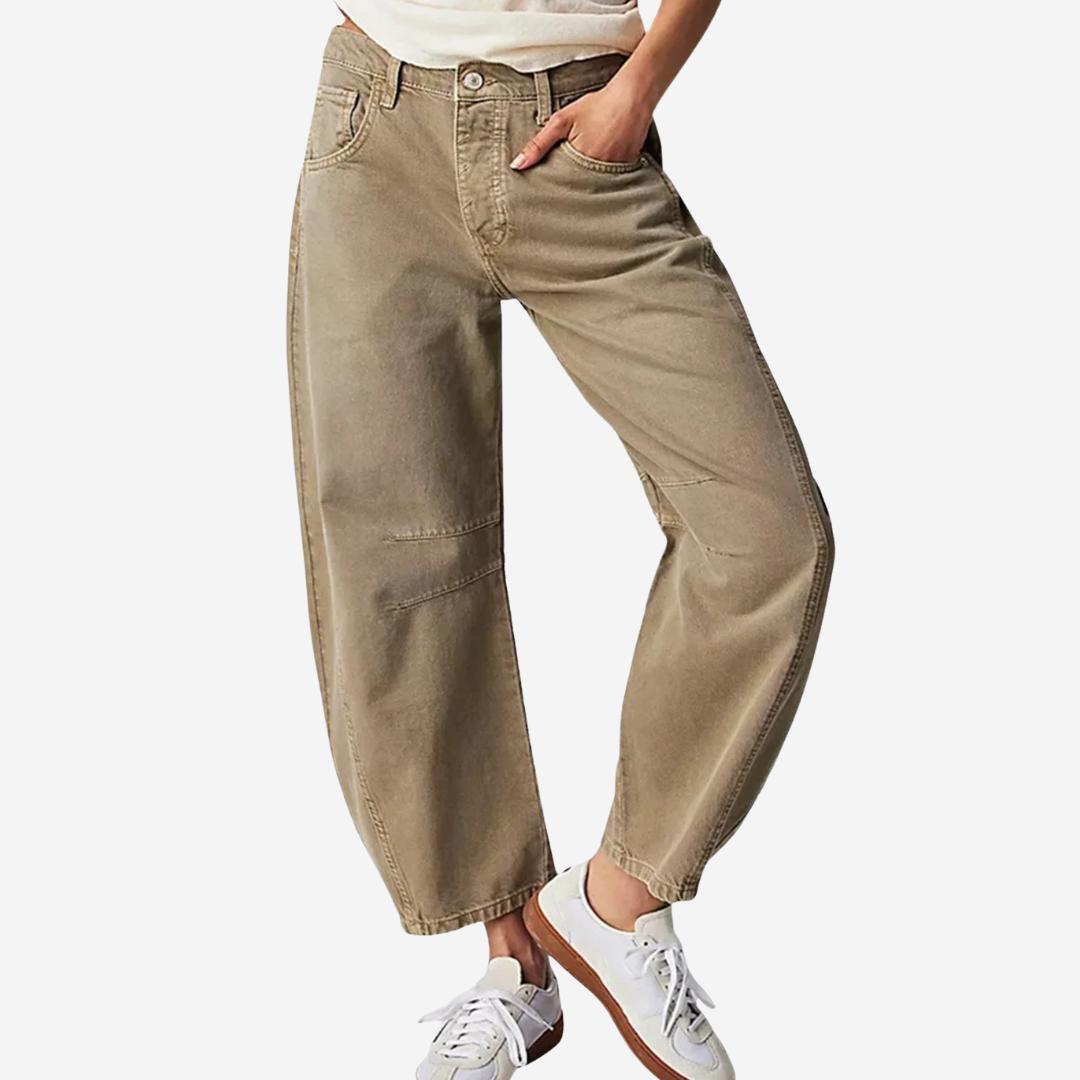 Damen Jeans mit weitem Bein und mittlerer Taille