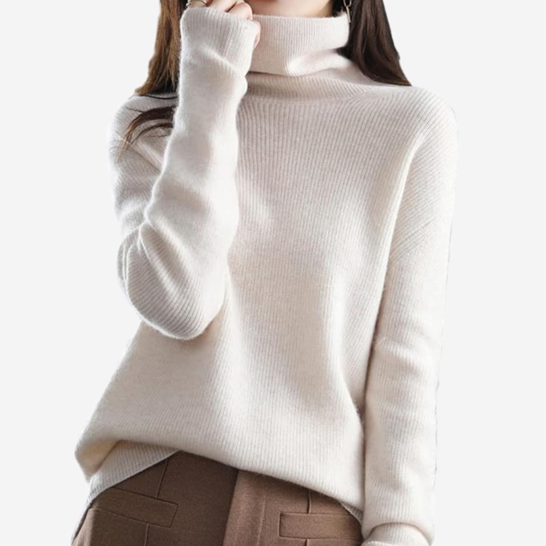 Edler Wollstrick-Rollkragenpullover für Damen