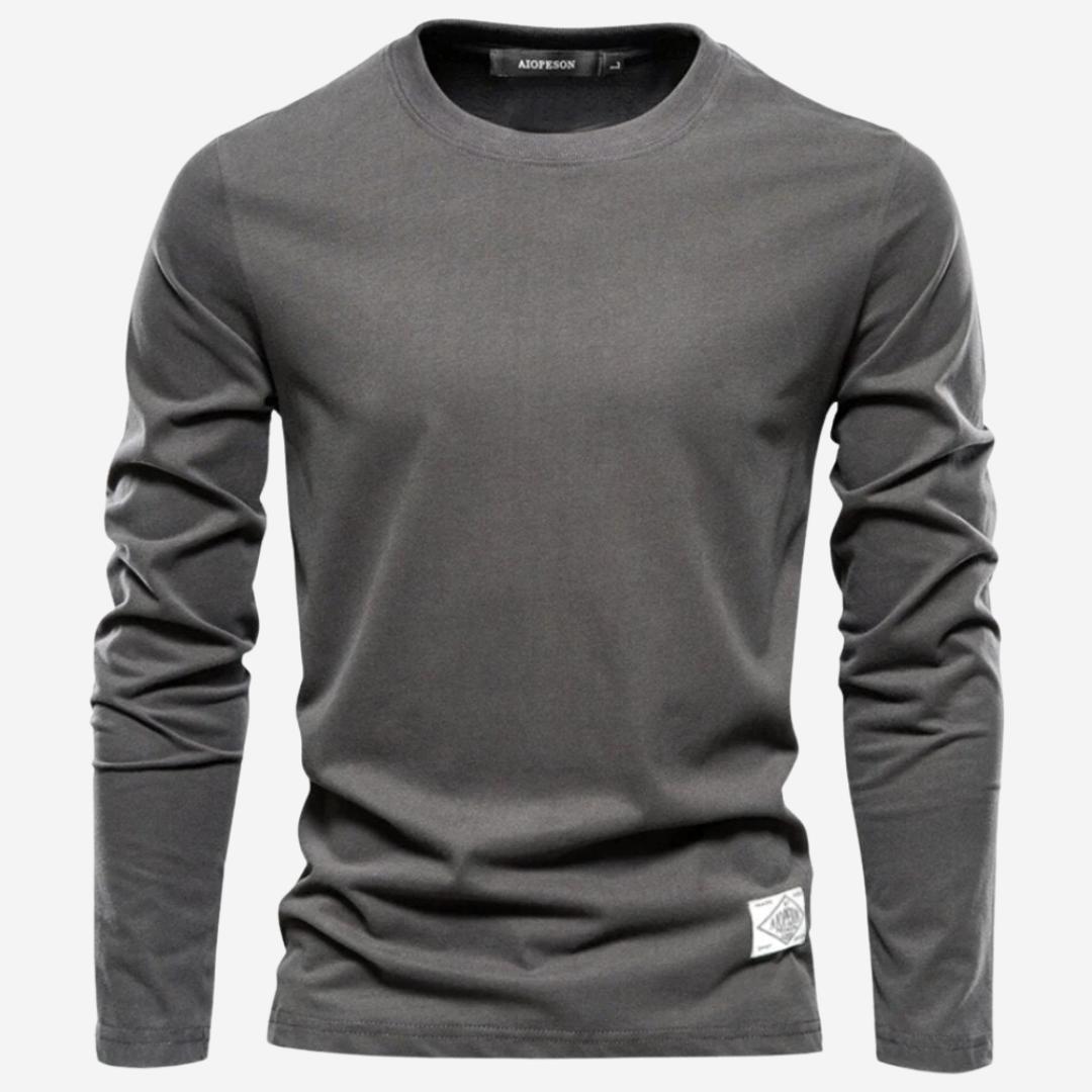 Herren Pullover mit Rundhalsausschnitt aus Baumwollmischung