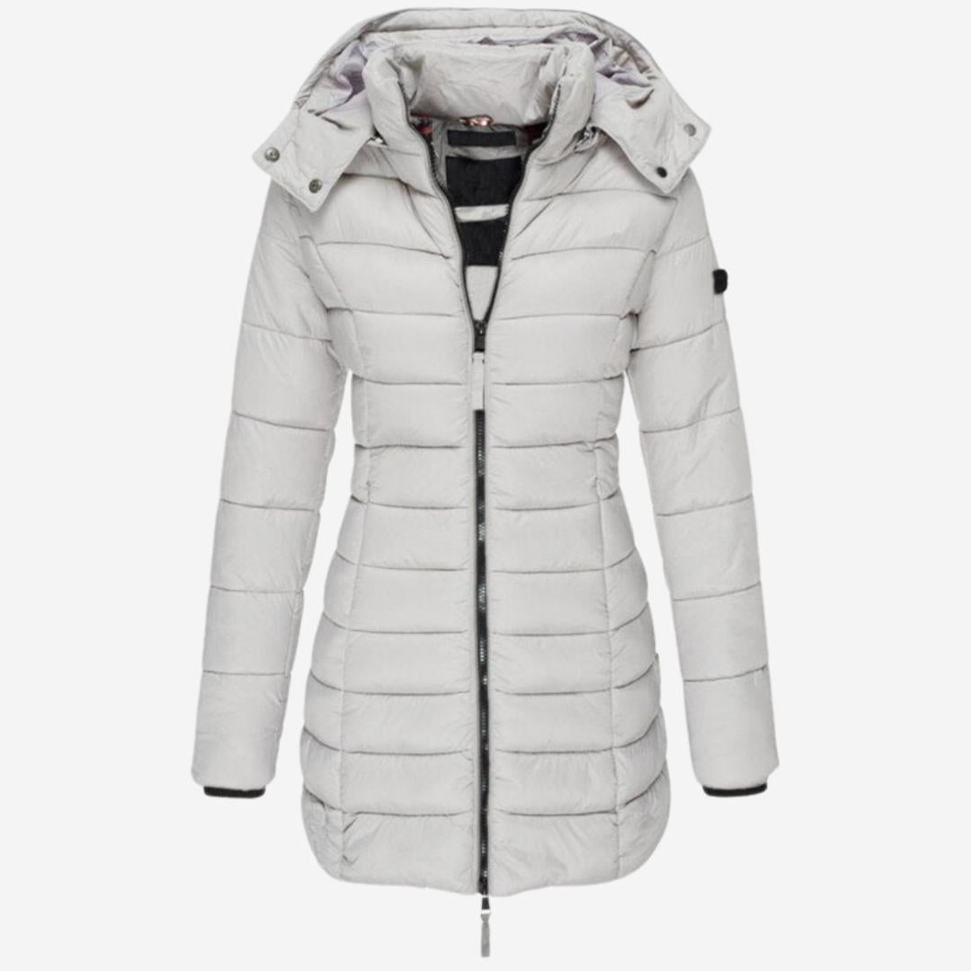 Winterjacke Damen – Steppjacke mit Kapuze und Reißverschluss