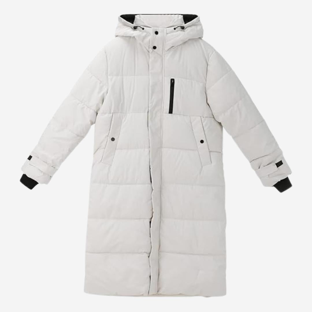 Winterjacke Damen – Lange gesteppte Jacke mit Kapuze