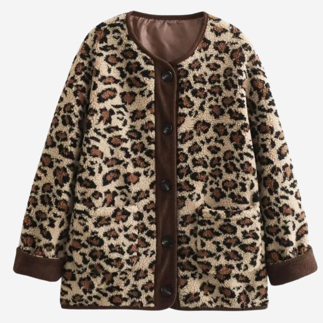 Winterjacke Damen mit Knopfleiste und Allover-Muster