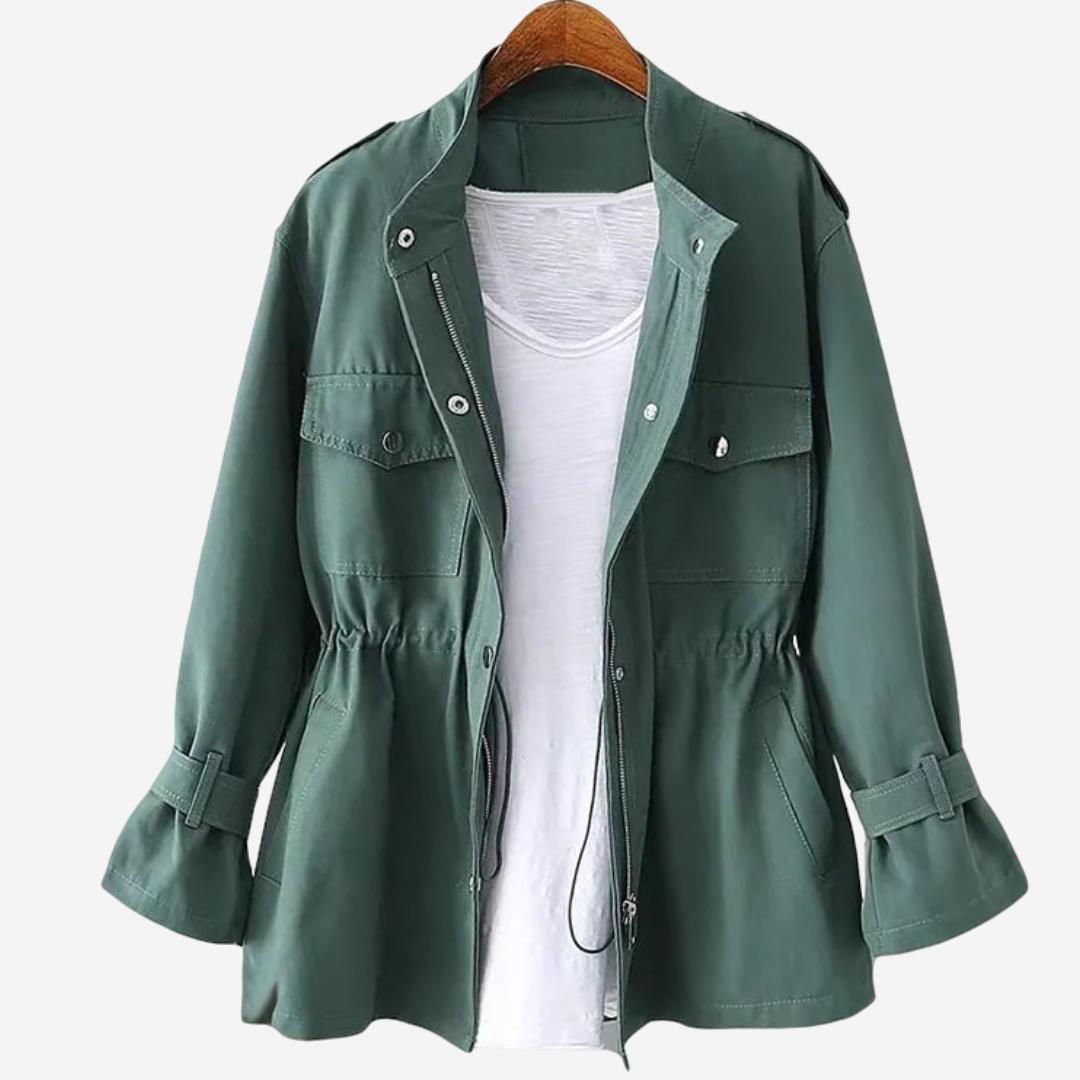 Winterjacke Damen mit Stehkragen, Taschen und Druckknopfleiste