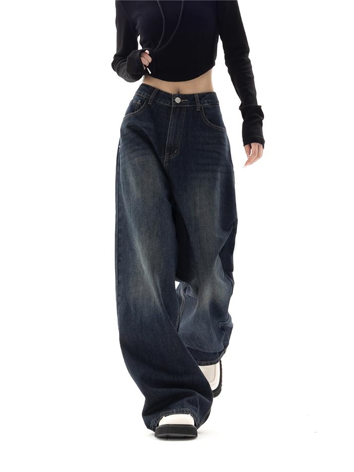 Baggy-Jeans mit hoher Taille für Damen