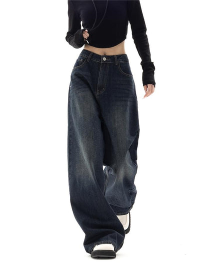 Baggy-Jeans mit hoher Taille für Damen