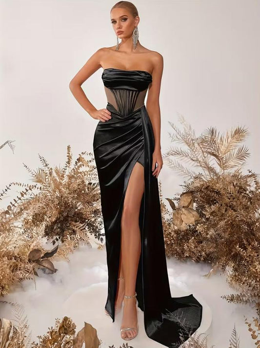 A-Linien-Maxikleid mit herzförmigem Ausschnitt für Frauen