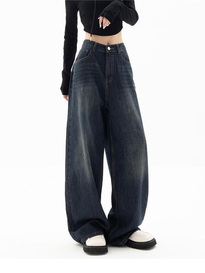 Baggy-Jeans mit hoher Taille für Damen