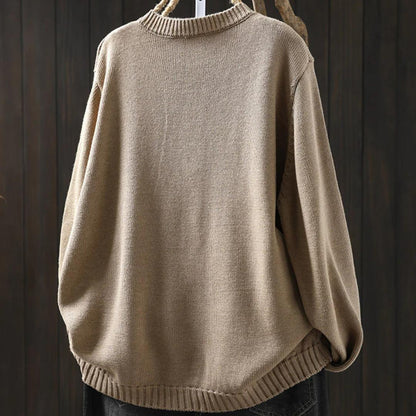 Cardigan Damen im Retro-Stil mit Rundhalsausschnitt und Blumenmuster