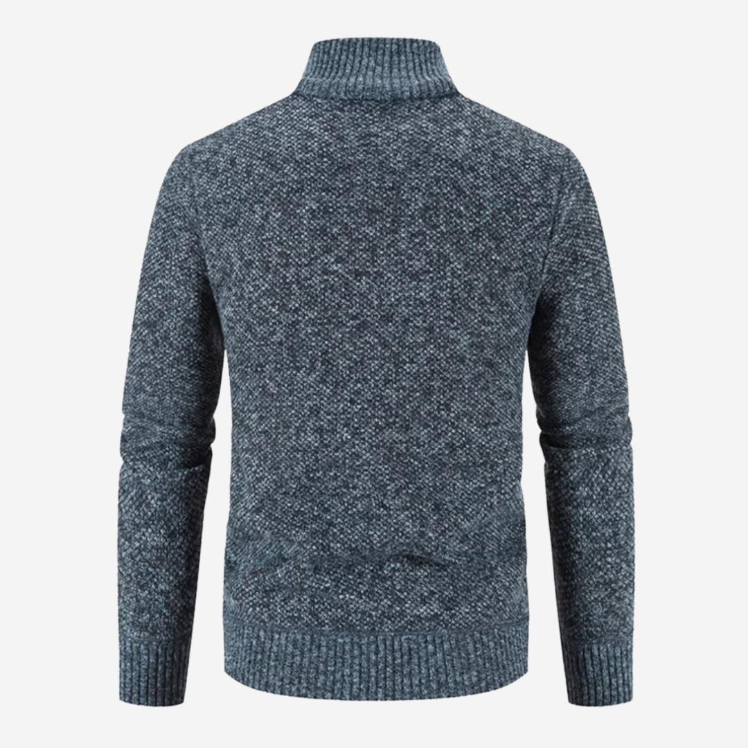 Cardigan Herren mit Reißverschluss und Stehkragen