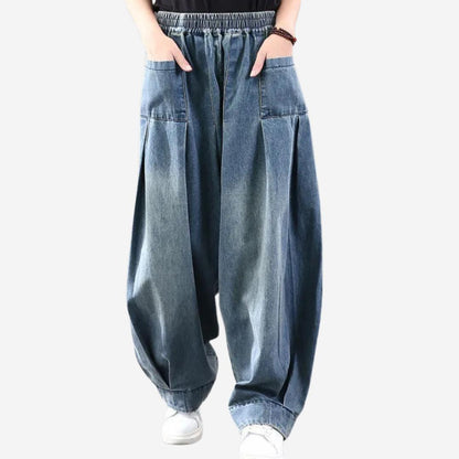 Damen Jeans mit elastischem Bund und weiter Passform