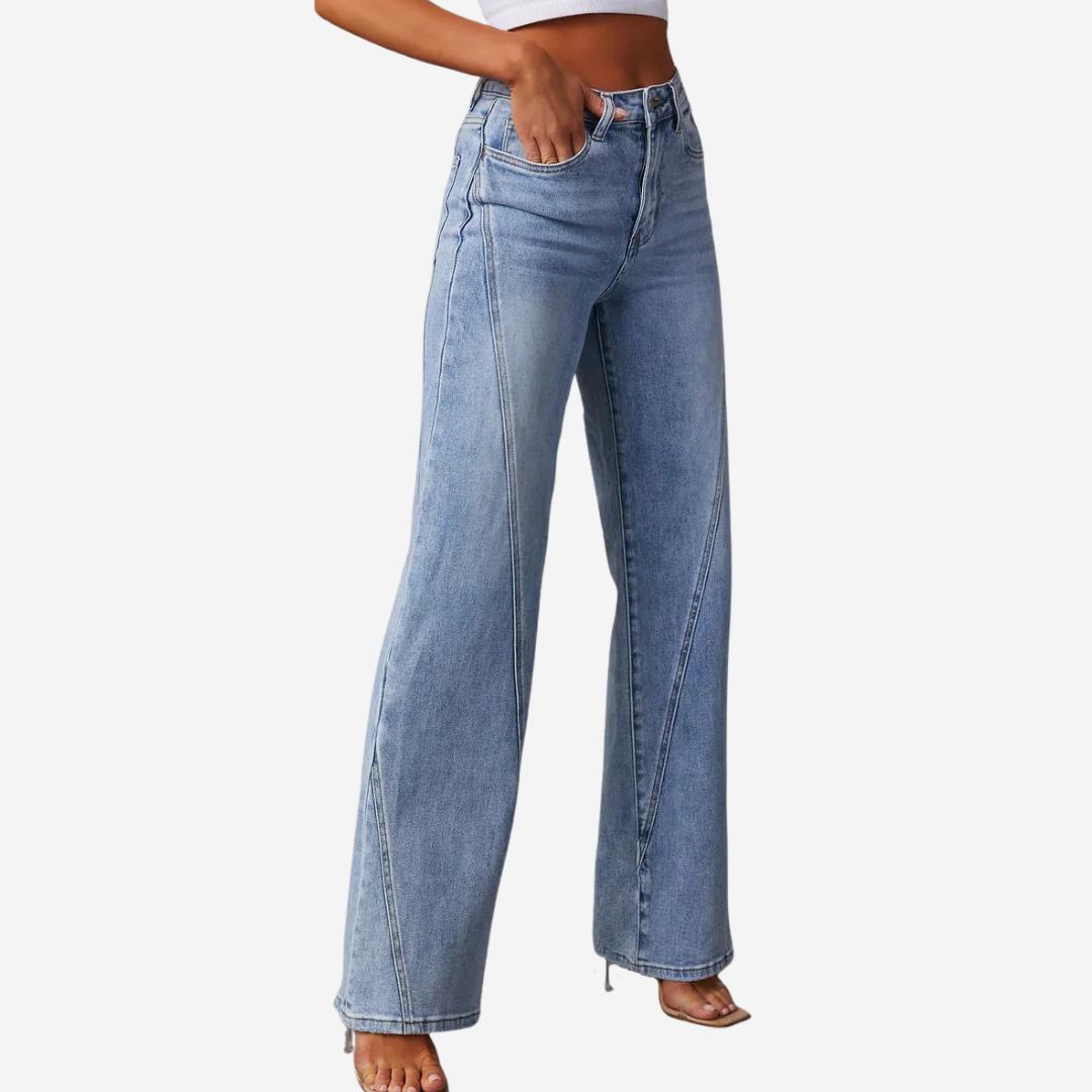 Damen Jeans mit weitem Bein und hoher Taille
