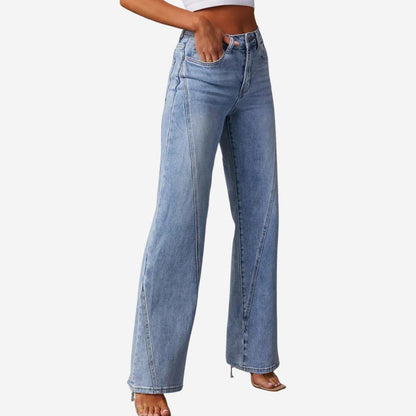 Damen Jeans mit weitem Bein und hoher Taille