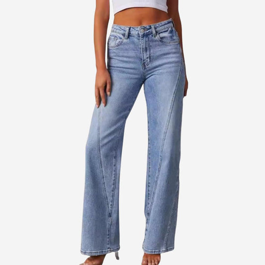 Damen Jeans mit weitem Bein und hoher Taille