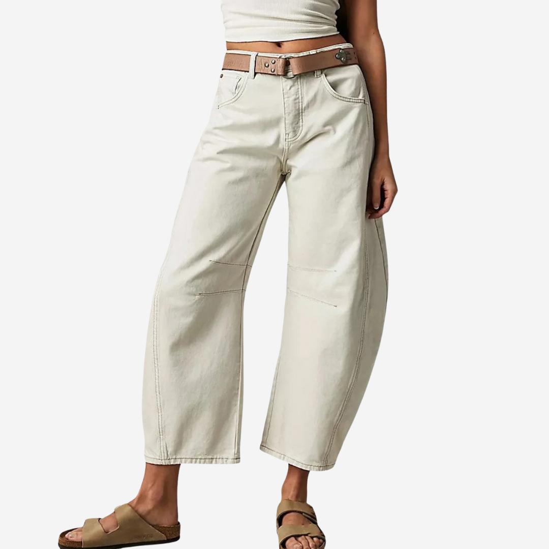 Damen Jeans mit weitem Bein und mittlerer Taille