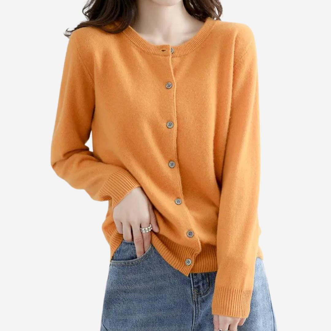 Damen Rundhals Cardigan Pullover – Eleganter Strick für den Winter