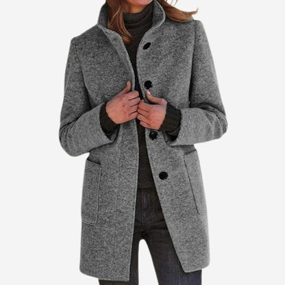 Damen-Winterjacke – eleganter Mantel aus Wollmischung
