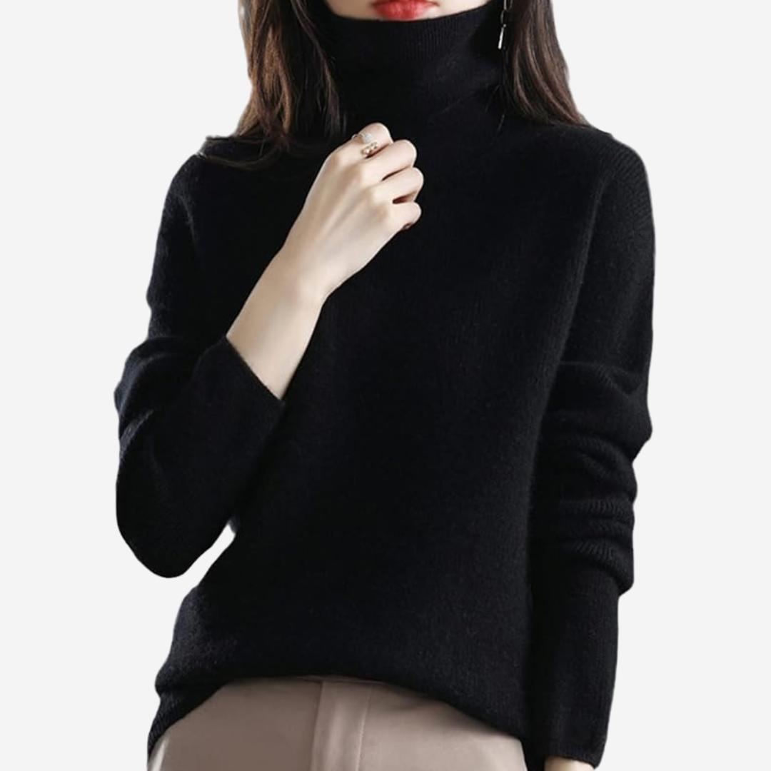 Edler Wollstrick-Rollkragenpullover für Damen