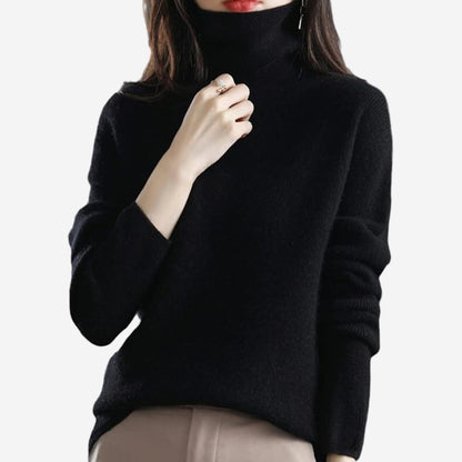 Edler Wollstrick-Rollkragenpullover für Damen