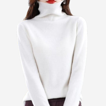 Edler Wollstrick-Rollkragenpullover für Damen