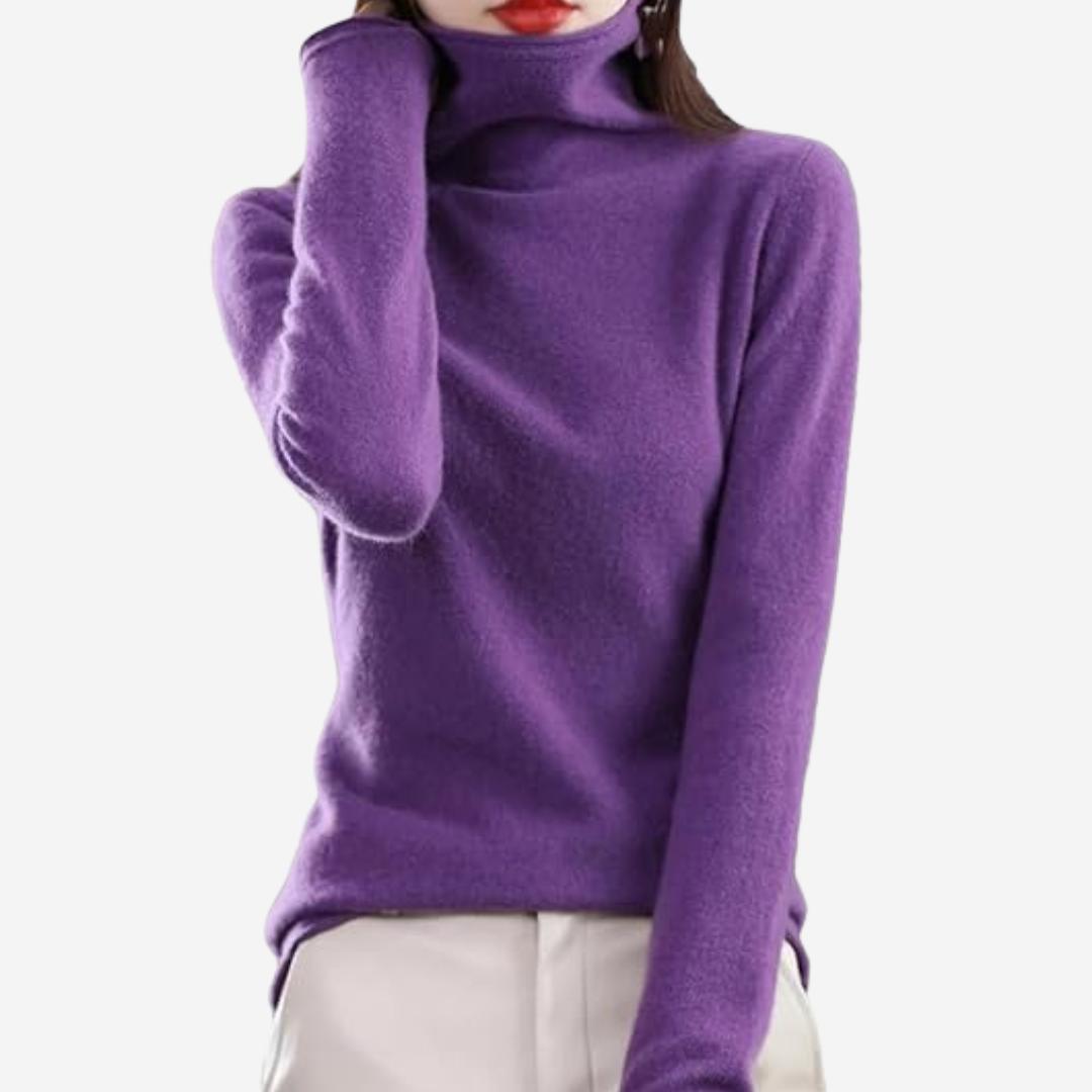 Edler Wollstrick-Rollkragenpullover für Damen