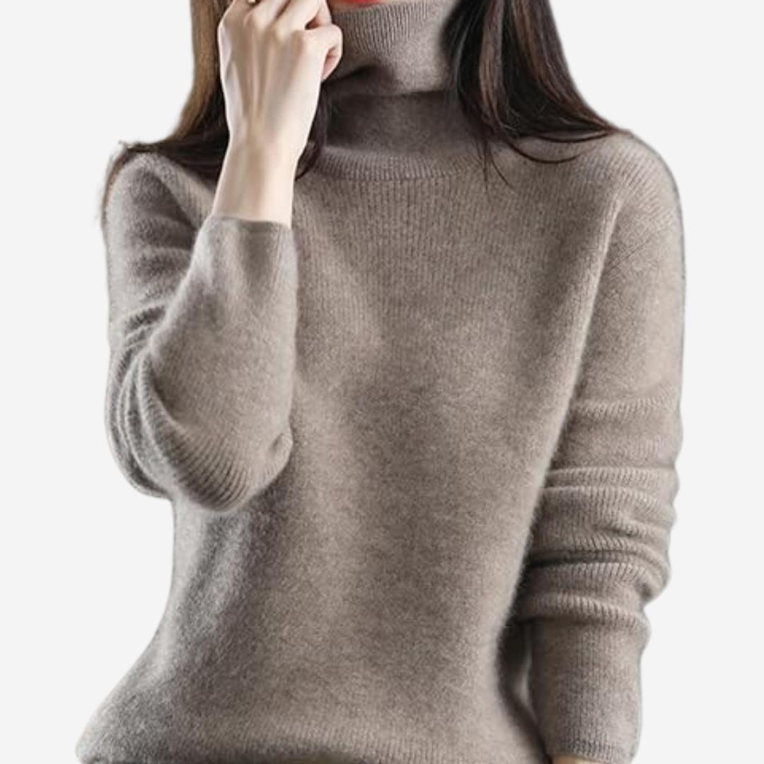 Edler Wollstrick-Rollkragenpullover für Damen