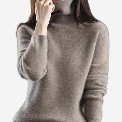 Edler Wollstrick-Rollkragenpullover für Damen