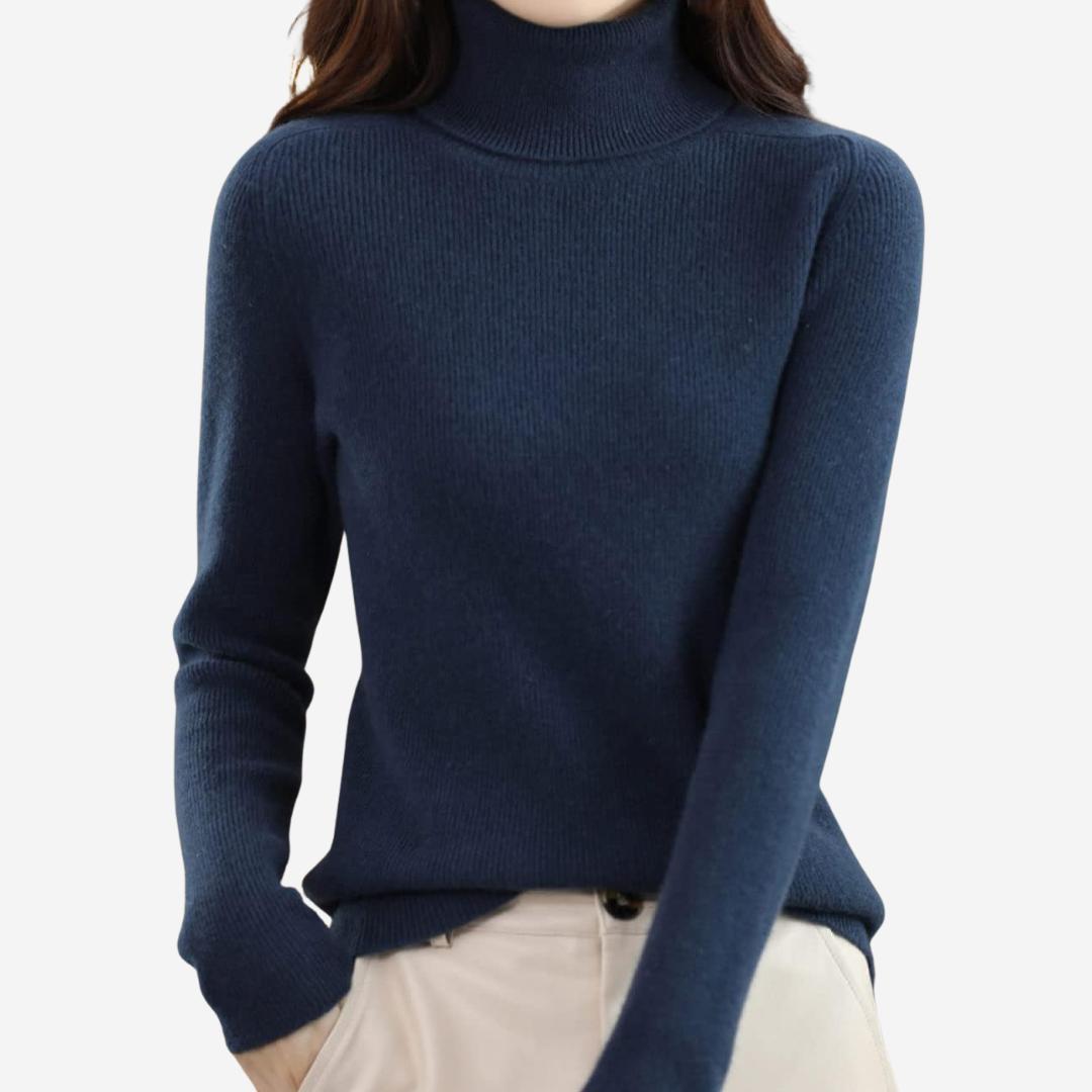 Edler Wollstrick-Rollkragenpullover für Damen