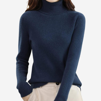 Edler Wollstrick-Rollkragenpullover für Damen