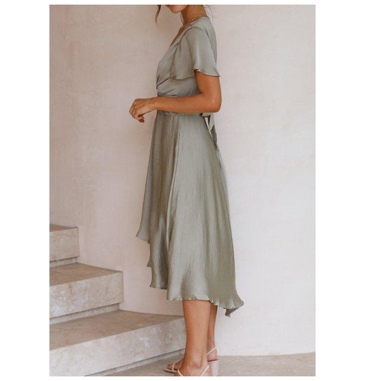 Midikleid mit V-Ausschnitt für Frauen