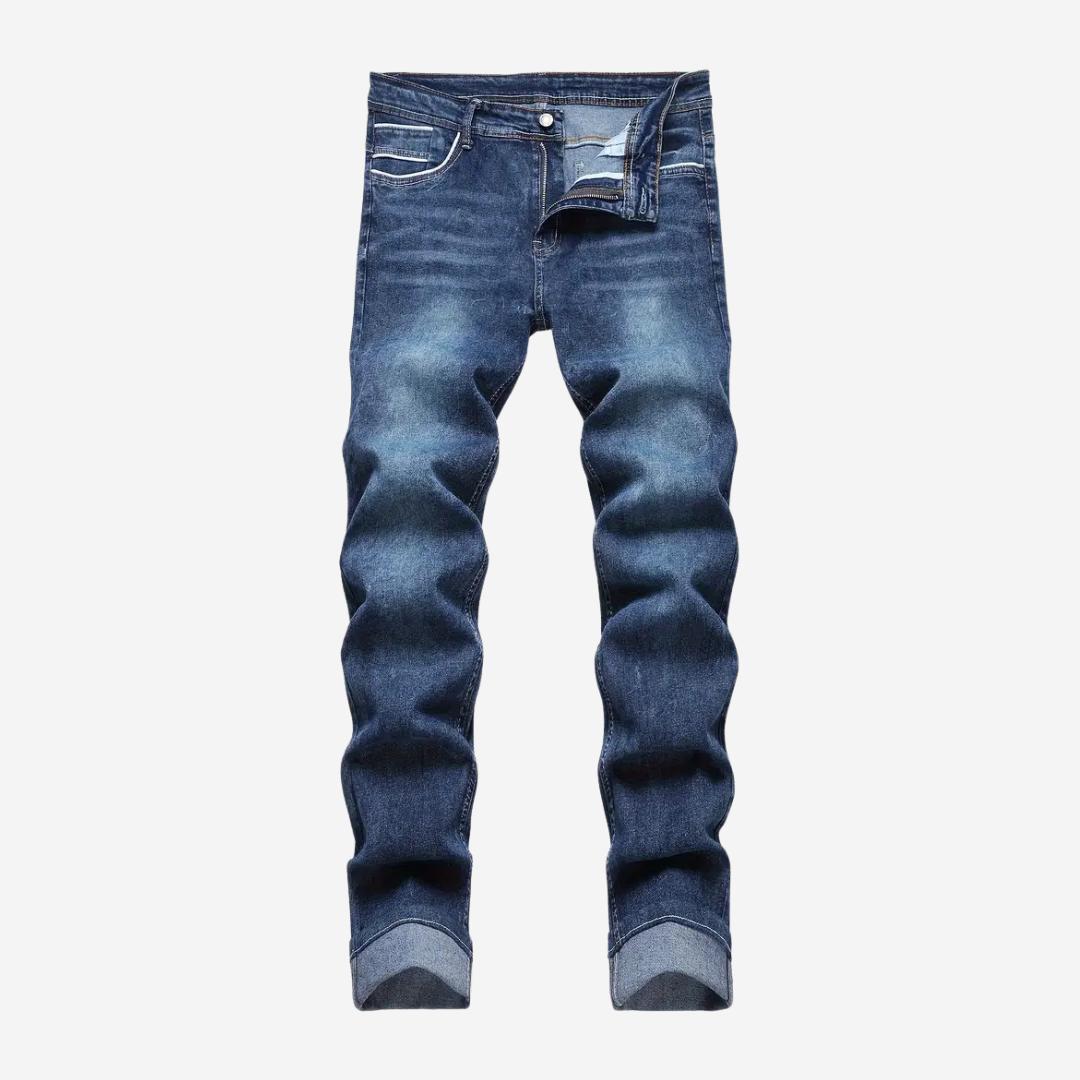 Herren Jeans mit geradem Schnitt und hellblauer Waschung