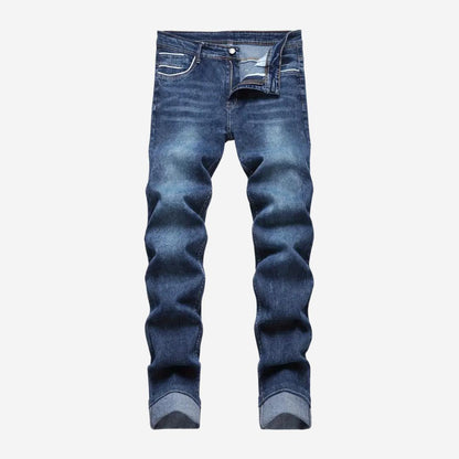 Herren Jeans mit geradem Schnitt und hellblauer Waschung