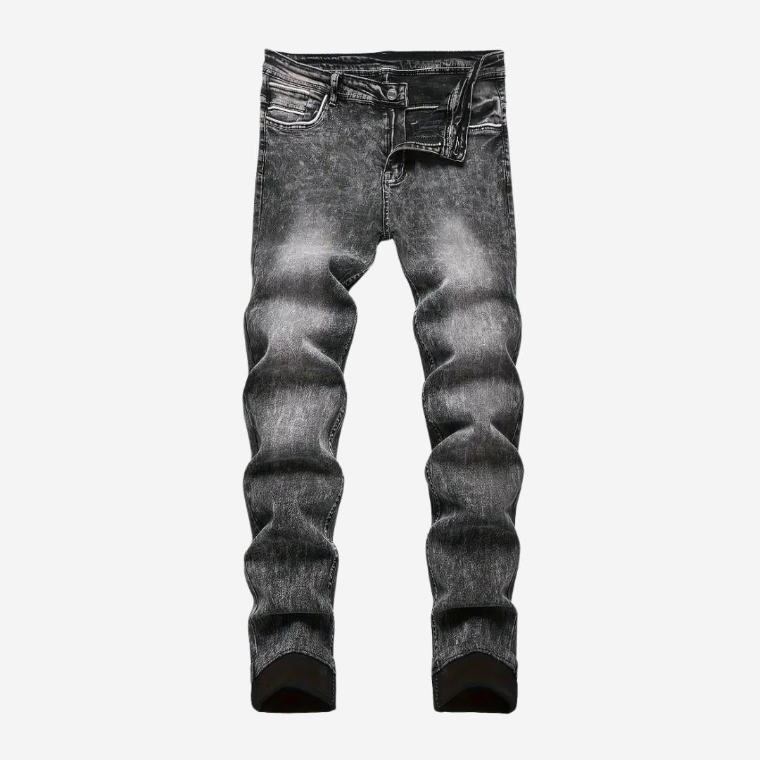 Herren Jeans mit geradem Schnitt und hellblauer Waschung