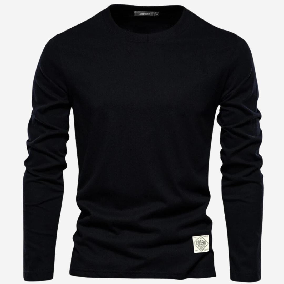 Herren Pullover mit Rundhalsausschnitt aus Baumwollmischung