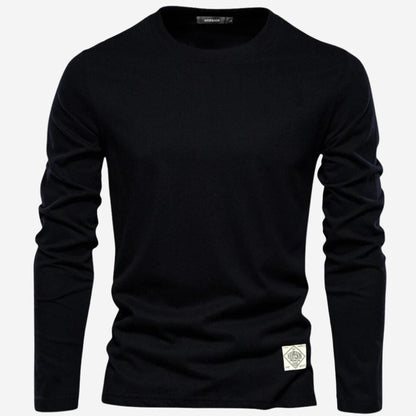 Herren Pullover mit Rundhalsausschnitt aus Baumwollmischung