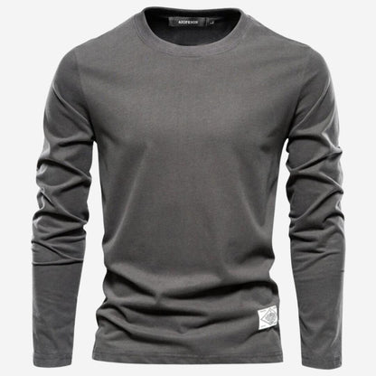 Herren Pullover mit Rundhalsausschnitt aus Baumwollmischung