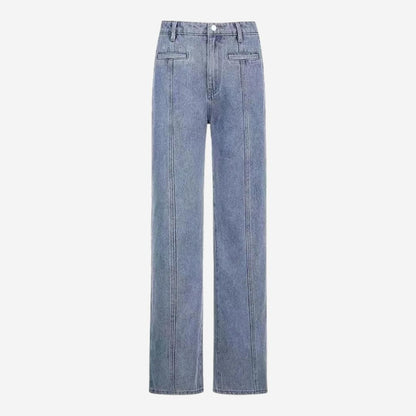 Jeans Damen High Waist Schlaghose mit Stern-Detail