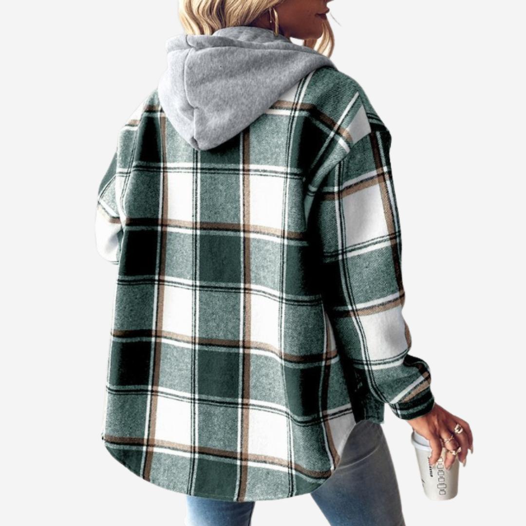 Kariertes Lässige Übergangsjacke für Damen