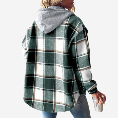 Kariertes Lässige Übergangsjacke für Damen