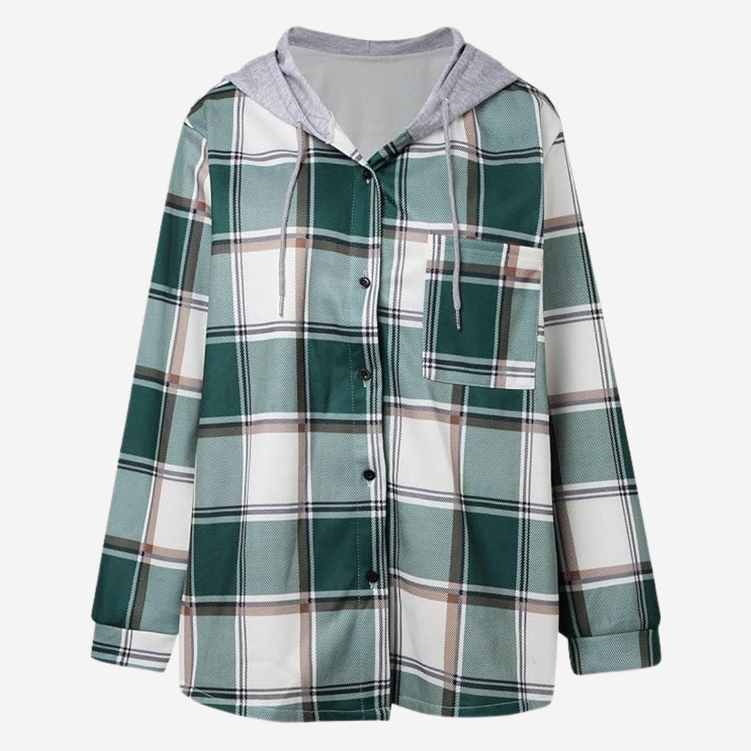 Kariertes Lässige Übergangsjacke für Damen