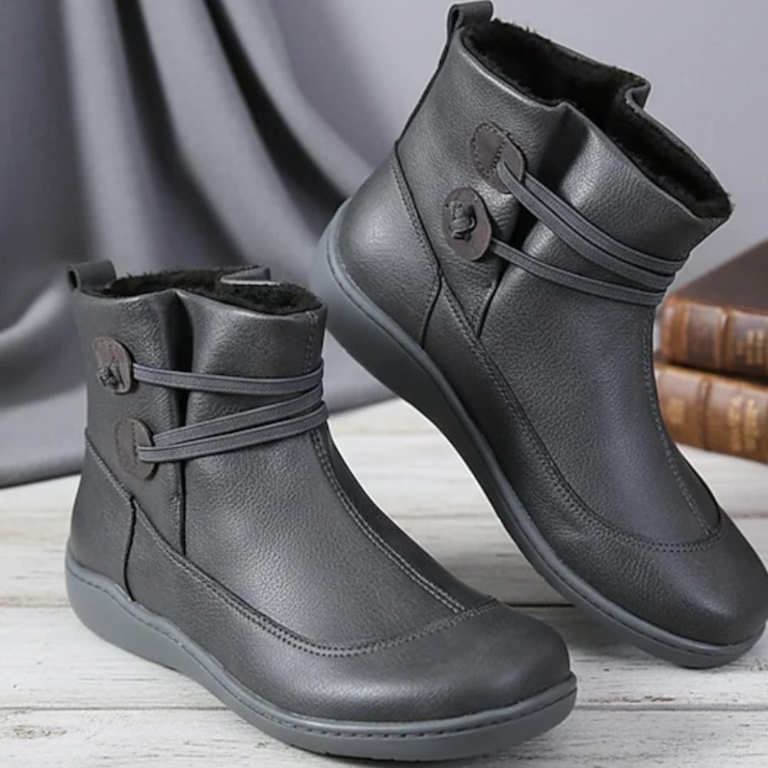 Damen-Winterschuhe in Lederoptik