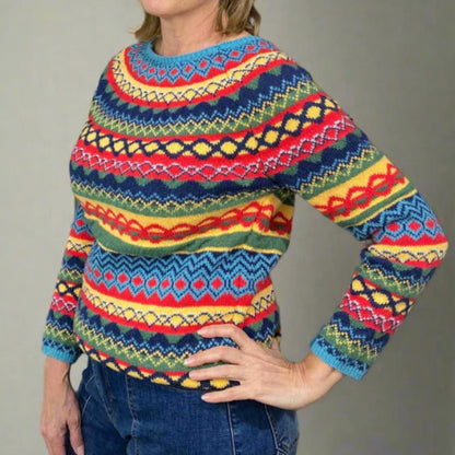 Damen-Strickoberteil mit geometrischem Muster