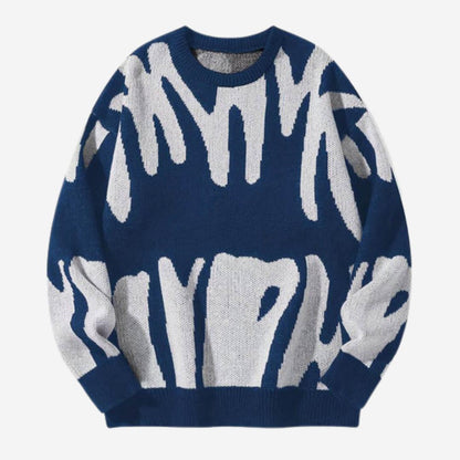 Herrenpullover mit Rundhalsausschnitt und langen Ärmeln