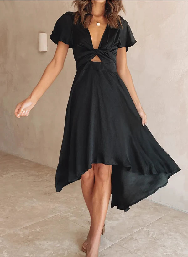 Midikleid mit V-Ausschnitt für Frauen