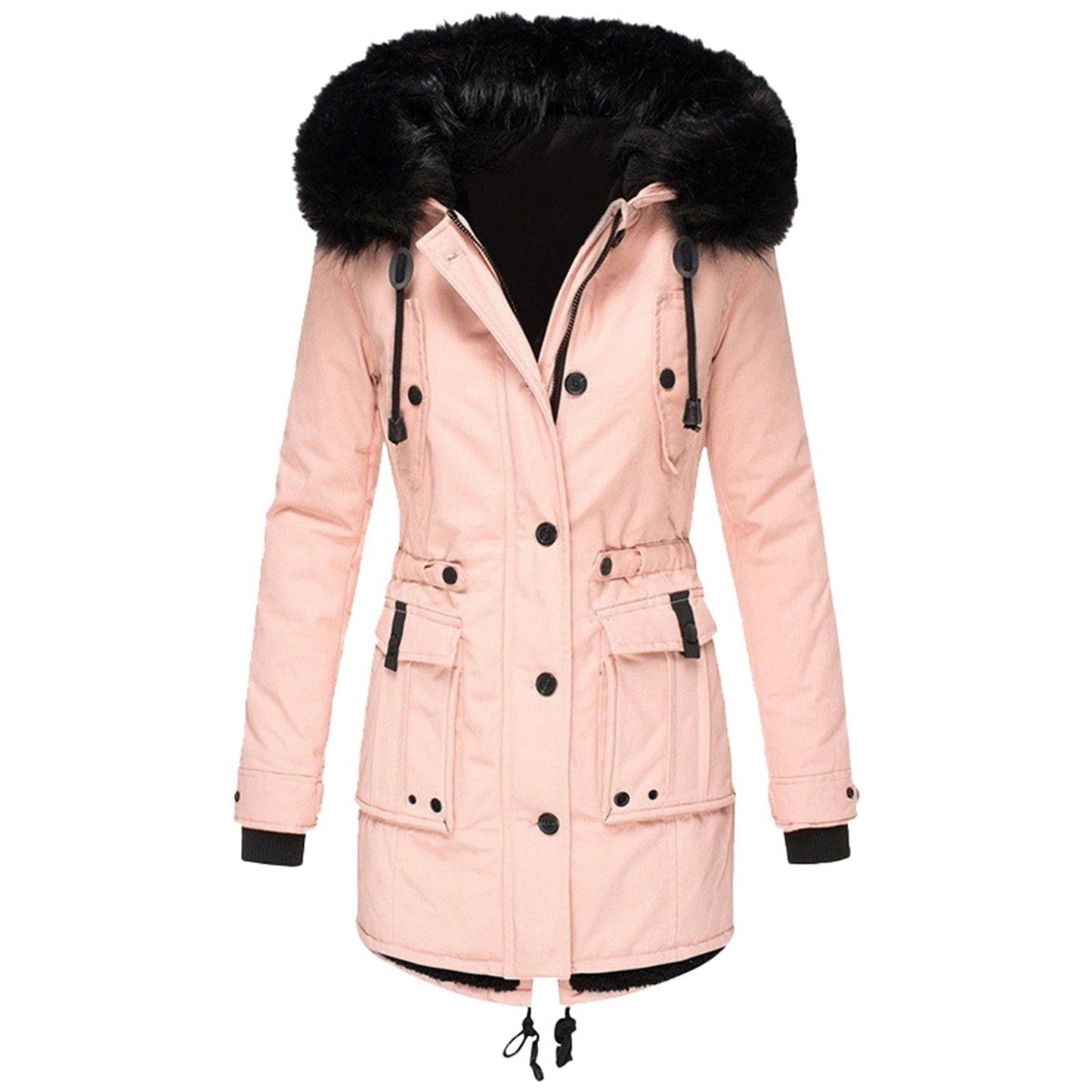 Winterjacke Damen mit Kunstpelzkapuze