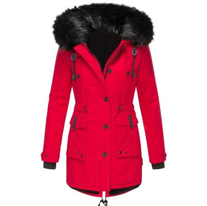 Winterjacke Damen mit Kunstpelzkapuze