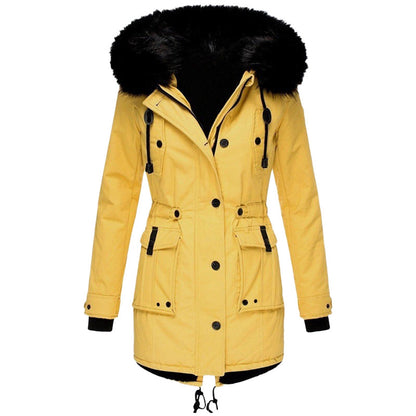 Winterjacke Damen mit Kunstpelzkapuze