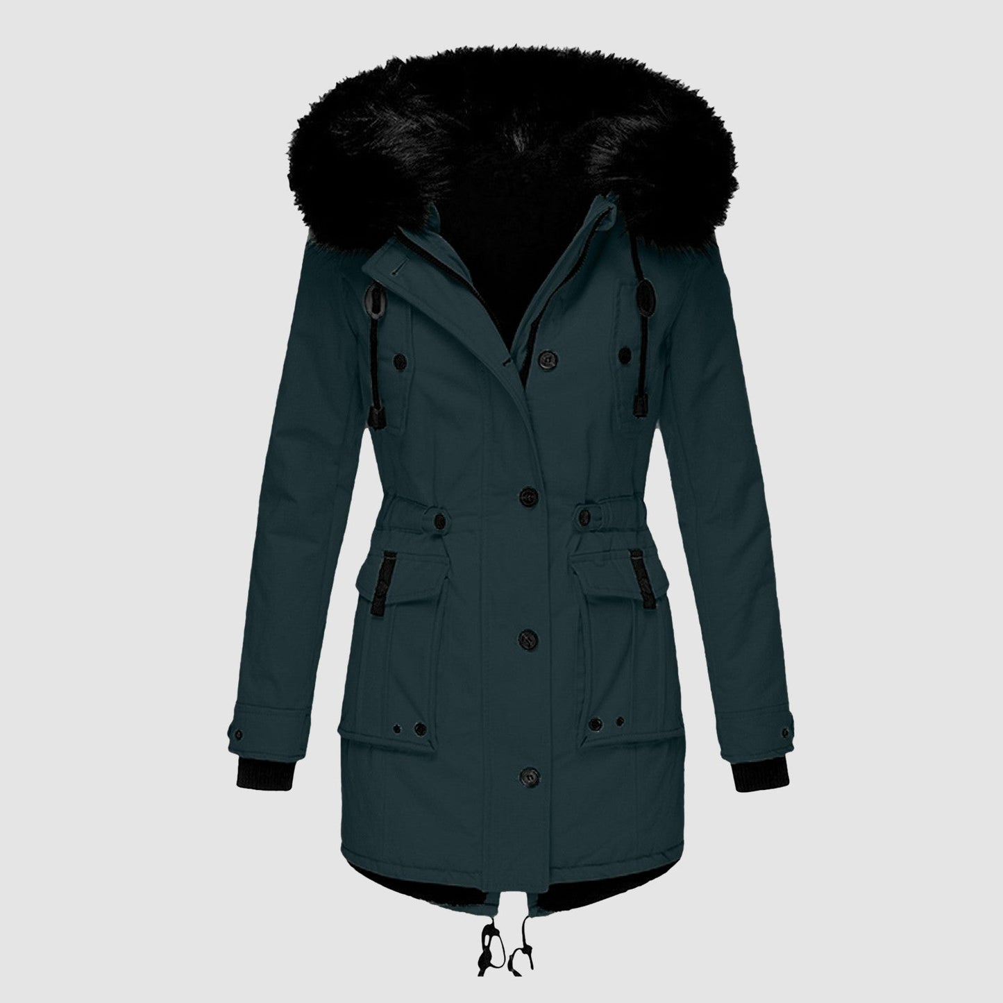 Winterjacke Damen mit Kunstpelzkapuze