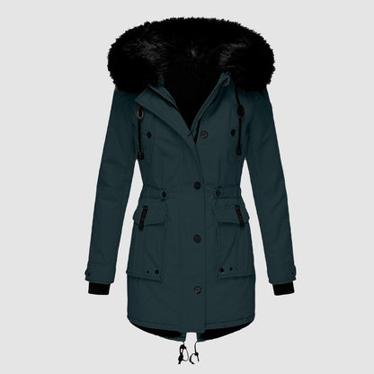 Winterjacke Damen mit Kunstpelzkapuze