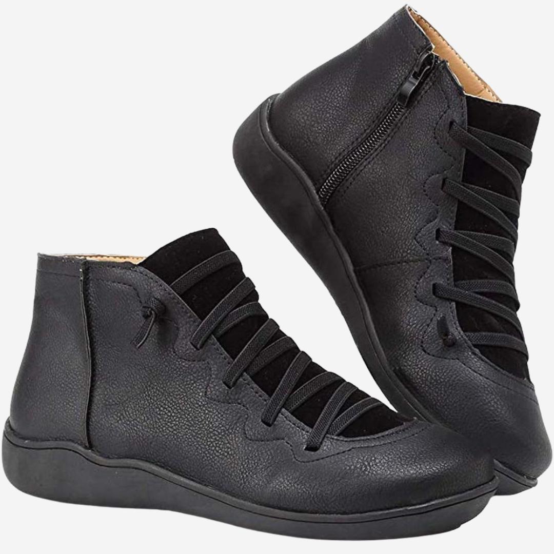 Damen-Winterschuhe mit Keilabsatz und runder Zehenform