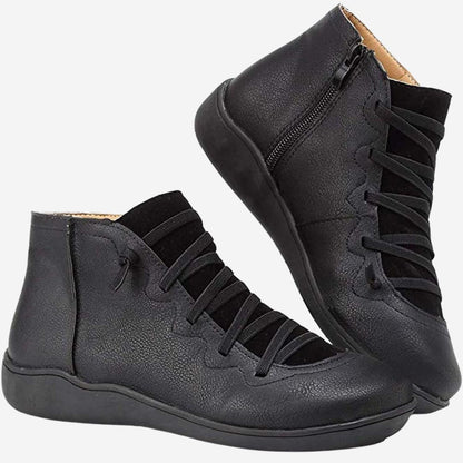 Damen-Winterschuhe mit Keilabsatz und runder Zehenform